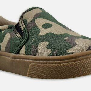 Wonder Nation Boys 4 Slip-on Sneakers Skate Camouflage Memory Foam NEW